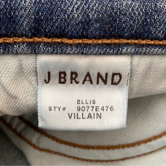 J Brand Ellis Mid Rise Distressed Skinny Jean in Villain Blue 28 - Picture 5 of 9